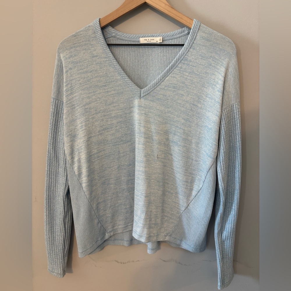 Rag and bone light blue v neck shirt